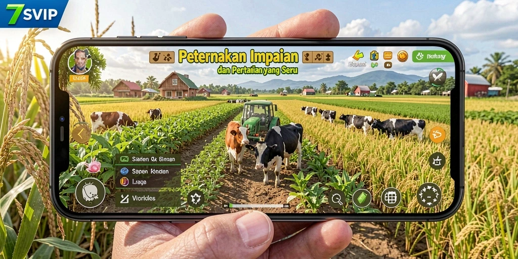 Tampilan gameplay <strong>7SVIP</strong> yang menawan, menunjukkan aktivitas bertani yang mengasyikkan.