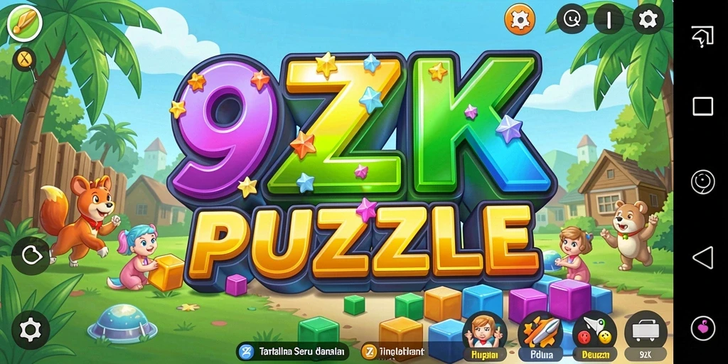 Tampilan gameplay seru dari game Puzzle 9ZK dengan berbagai teka-teki.