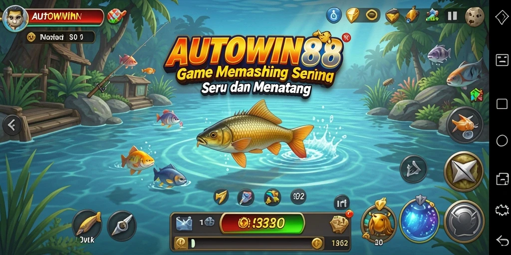 Screenshot AUTOWIN88 menampilkan momen seru menangkap ikan besar.