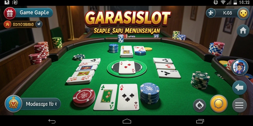 Tampilan gameplay seru dalam GARASISLOT saat bermain Gaple dengan teman.
