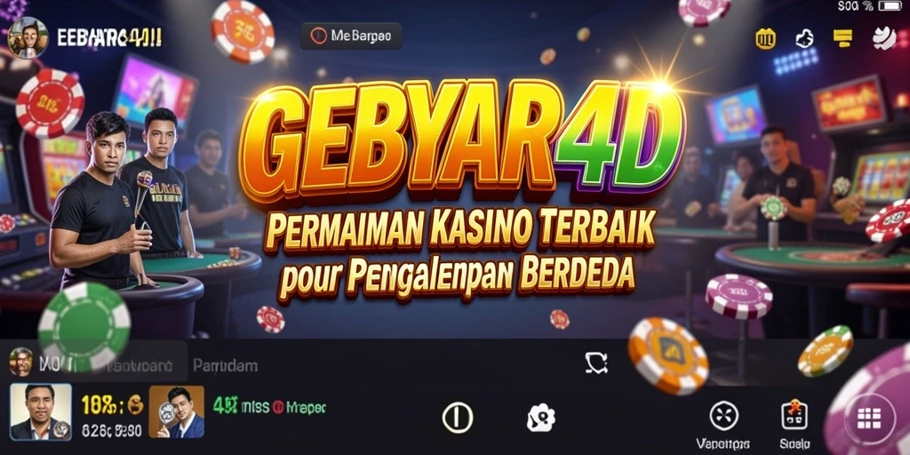 Screenshot menampilkan gameplay seru dari GEBYAR4D dengan berbagai permainan kasino.