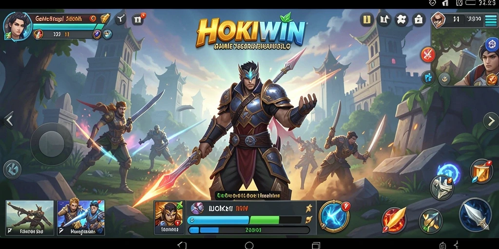 Screenshot utama HOKIWIN menampilkan aksi strategi yang menegangkan.