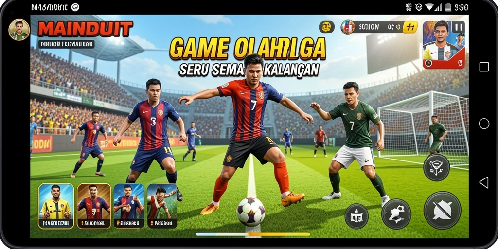 Tampilan gameplay <strong>MAINDUIT</strong> yang dinamis dan seru dalam pertandingan olahraga.