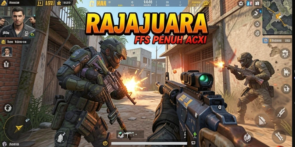Tangkapan layar menampilkan aksi intens dalam gameplay RAJAJUARA.
