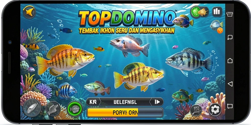Tampilan gameplay Tembak Ikan yang seru di TOPDOMINO.